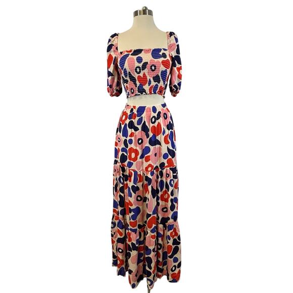 MISTER ZIMI MIA SET (CROP TOP & MAXI SKIRT) IN GERANIUM Floral Women’s Size US 2 - Picture 2 of 8